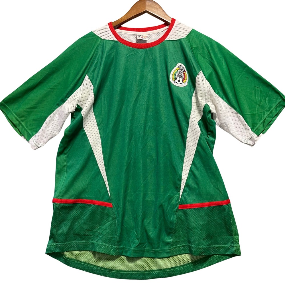 Seven Star Soccer Jersey Mens Large Green Mexico National Team FMF Embroidered